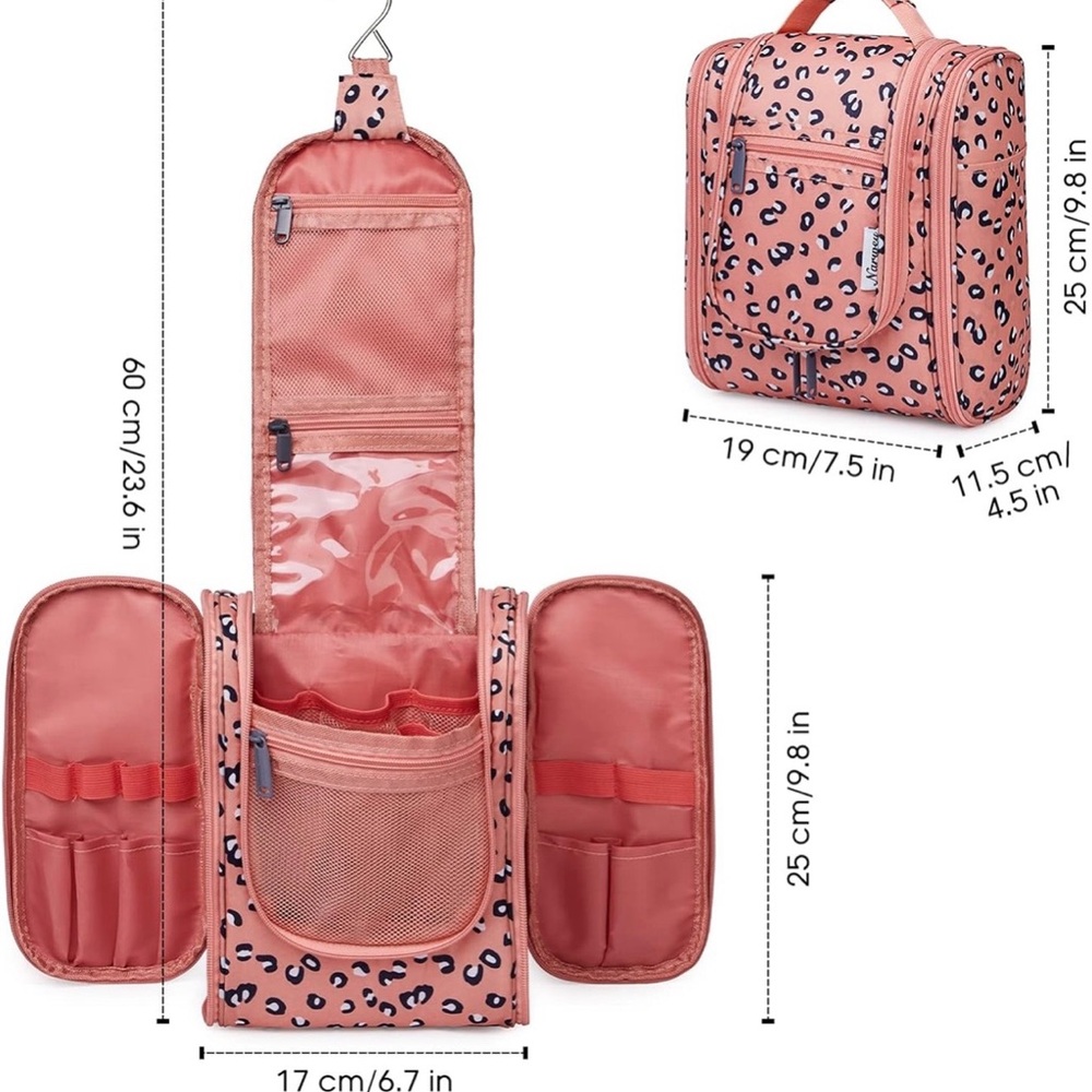 Amazon Pink-Orange Medium Leopard Print Travel Bag - image 4